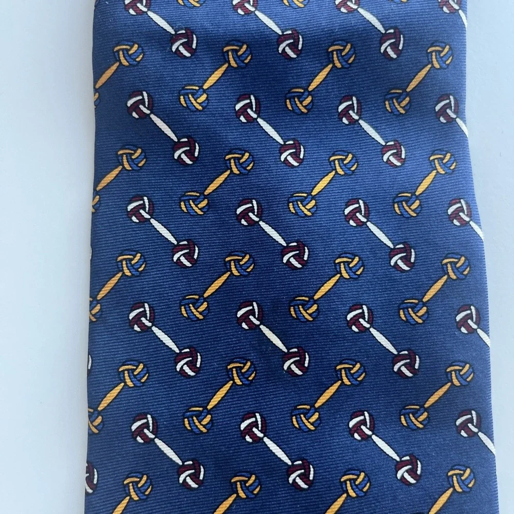 BROOKS BROTHERS Makers Navy BLUE Knots Rope SILK TIE 57